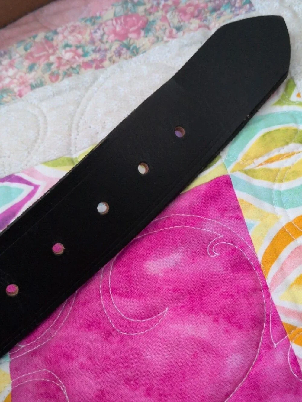 USA Made Black Top Grain Cowhide Leather Belt Wide Minimalist Style